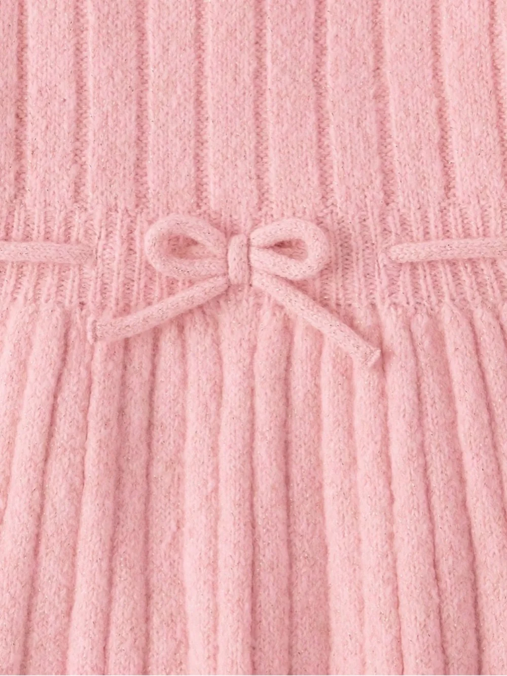 The Children’s Place Girls Bow Ribbed Sweater Dress in Pink, Sz. L (10/12) - Picture 2 of 3